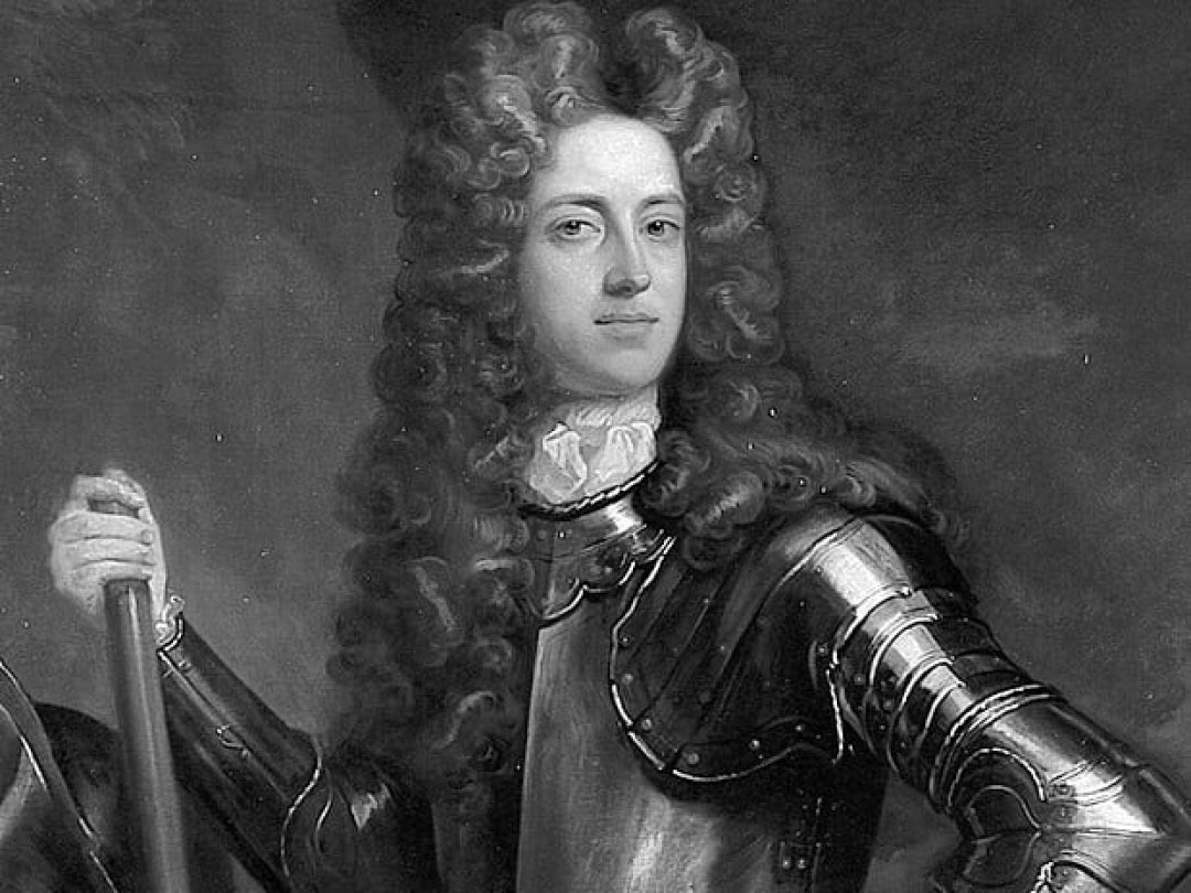 A portrait of John Churchill, 1st Duke of Marlborough, in plate armour